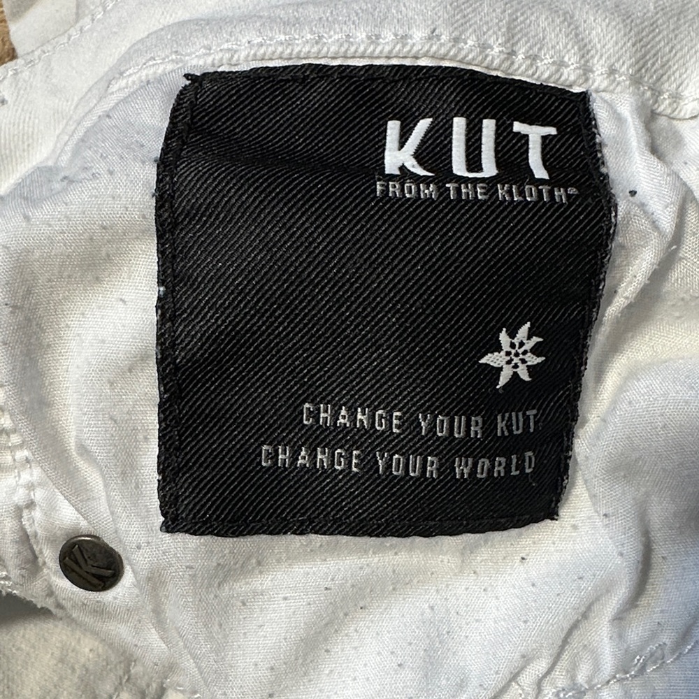 Kut from the Kloth Women's White Cutoff Jean Shorts Size 6 - Picture 4 of 6